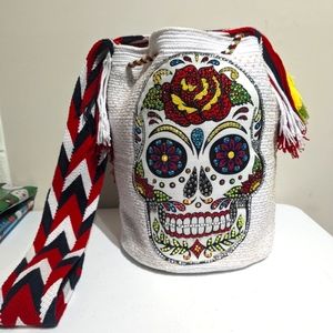 Authentic Wayuu Bag/ Handmade Bag/ Crochet - Diamond decor/ Size L